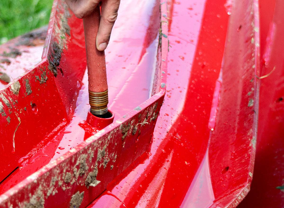 Filling Crop Roller With Water - Advance Cover Crops